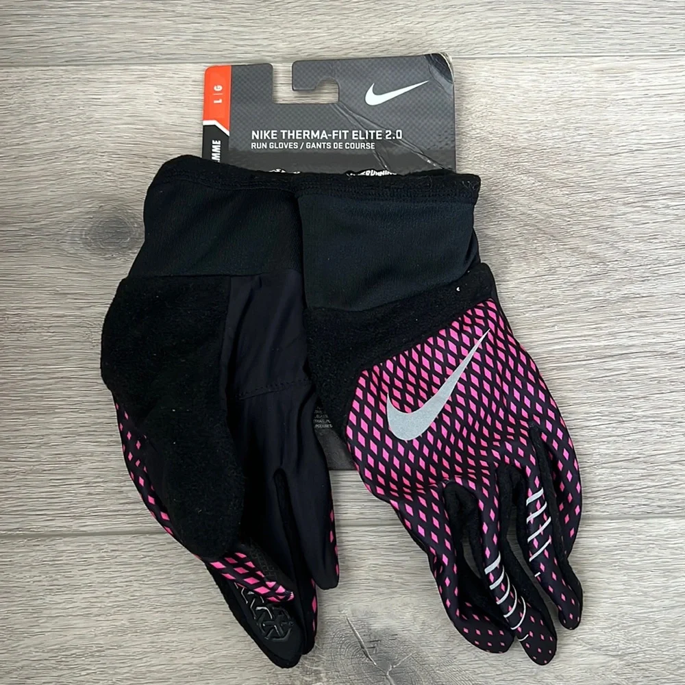 Womens Nike Therma-Fit Elite 2.0 Gloves Large Black Pink